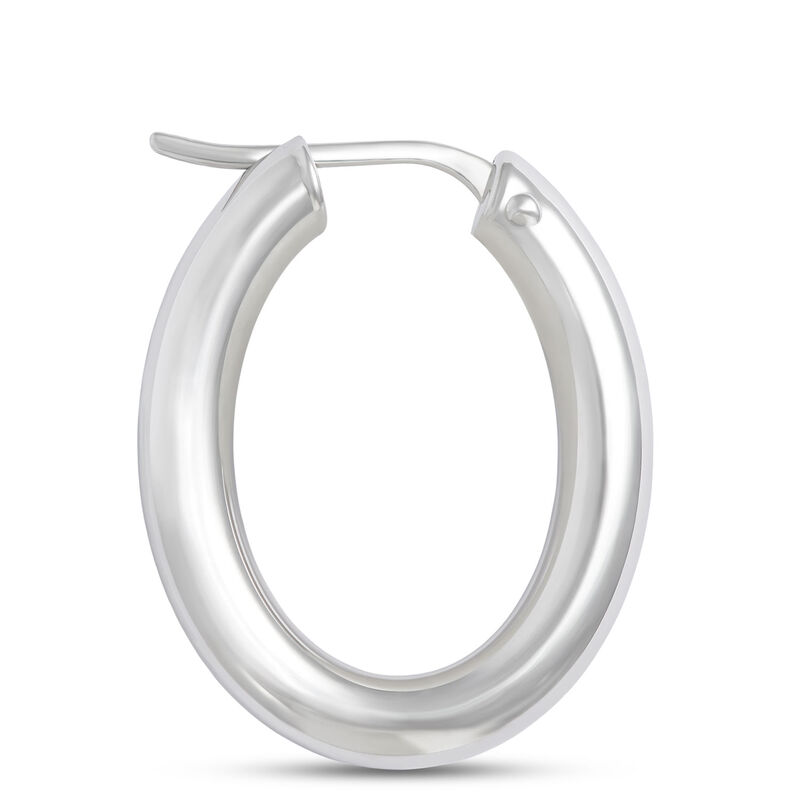 Toscano 21mm Oval Hoops, 14K White Gold image number 1
