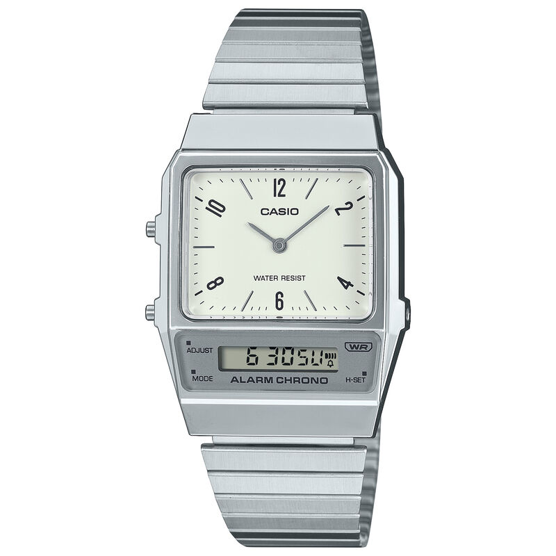 Casio Vintage White Dial Watch, 40.7mm &times; 32.1mm image number 0
