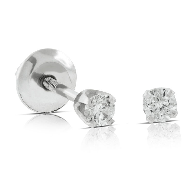Baby Diamond Earrings 14K image number 0