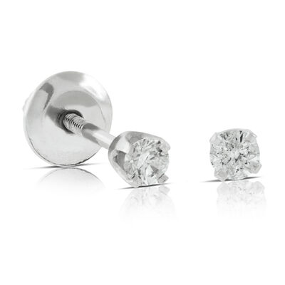 Baby Diamond Earrings 14K