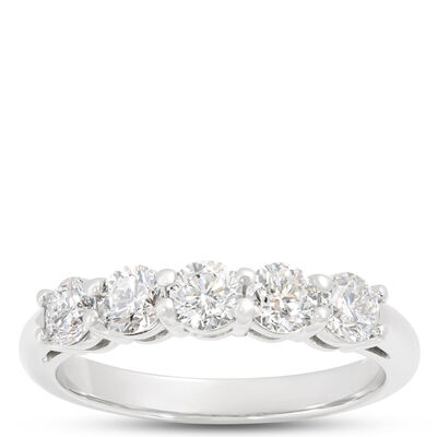 Classic Round Diamond Anniversary Band, 1.00  Carat Total Weight, Platinum