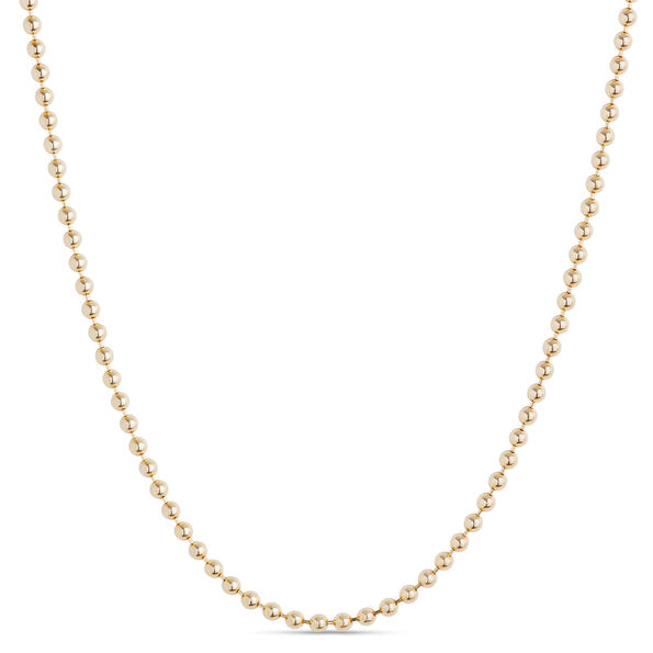 18-Inch Bead Chain, 14K Yellow Gold