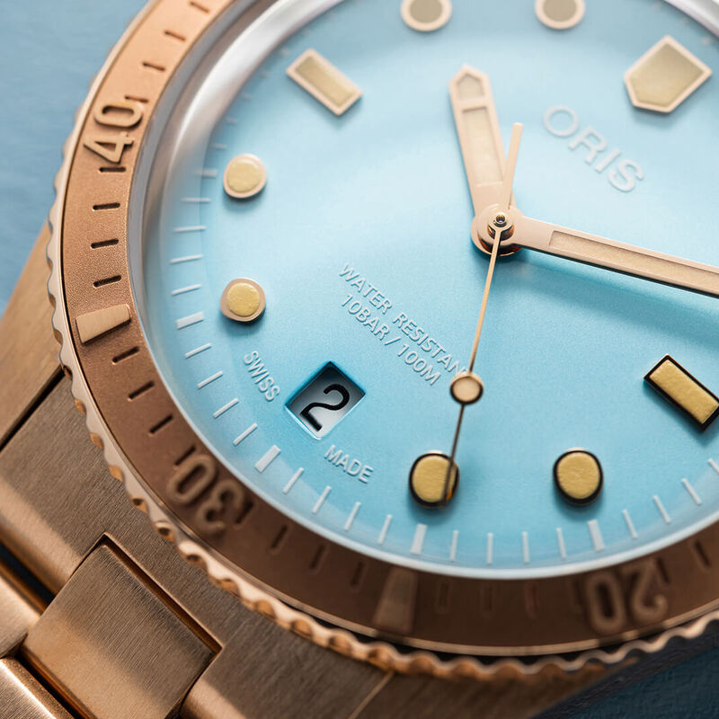 Oris Divers Sixty-Five Watch Blue Dial Bronze Bracelet, 38mm image number 2