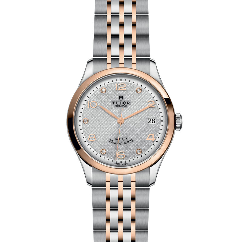 TUDOR 1926 Silver Embossed Decoration Domed With 5 Diamond Dial Watch, 36mm image number 1