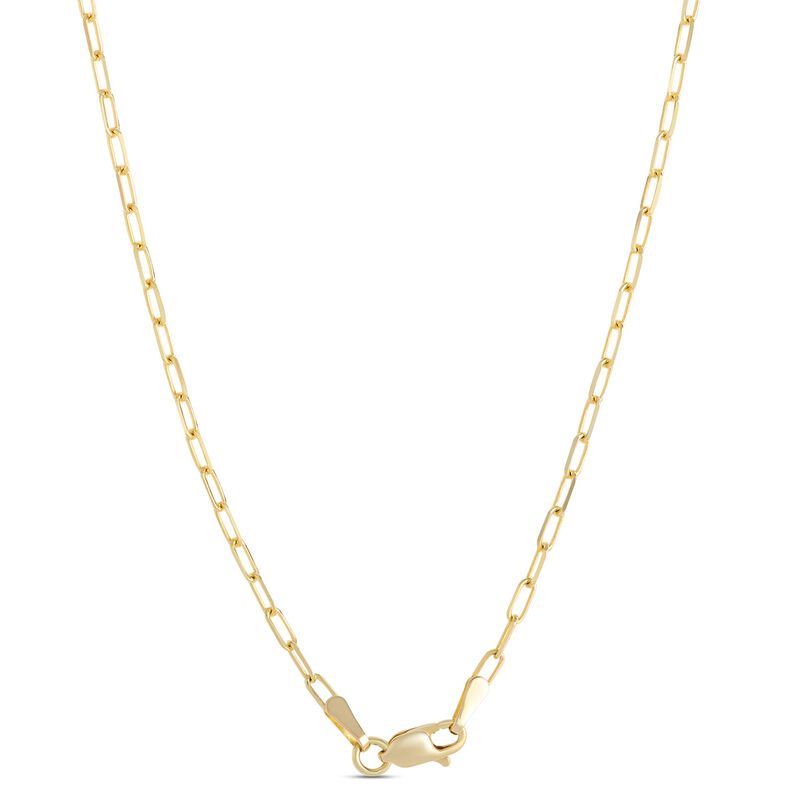 Elegant 18-Inch Diamond Cut Paperclip Link Necklace, 14K Yellow Gold image number 1
