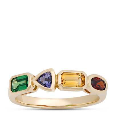 Multicolor Gemstone Ring, 14K Yellow Gold