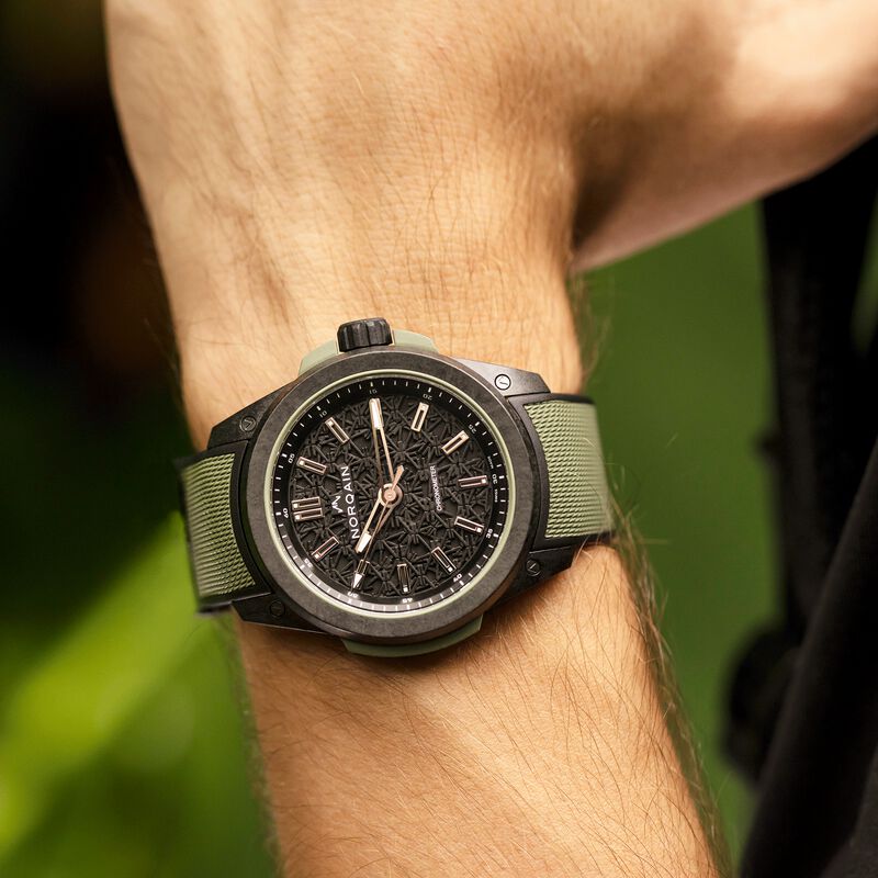 NORQAIN Wild ONE Khaki Black Dial Watch, 42mm image number 3