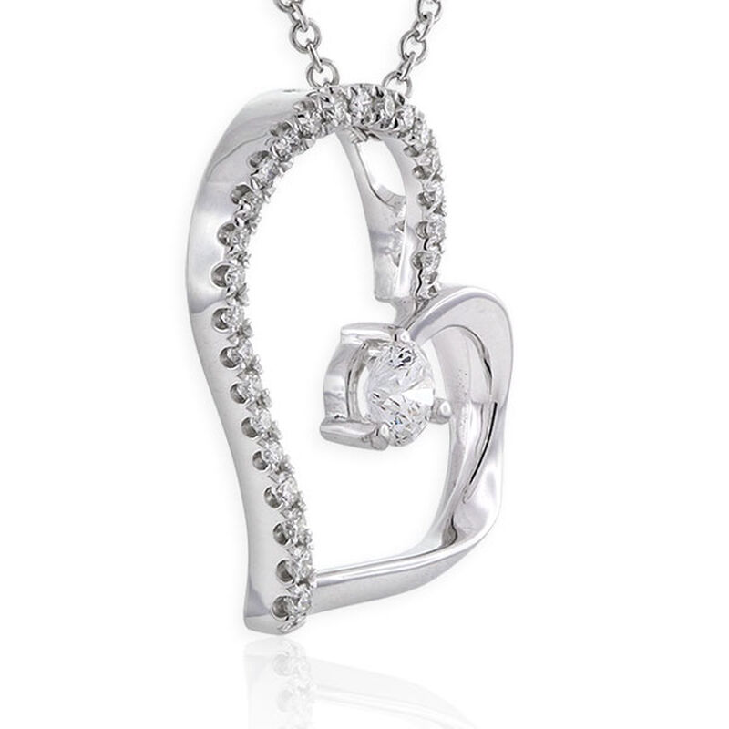Ben Bridge Signature Diamond Heart Necklace 18K image number 1