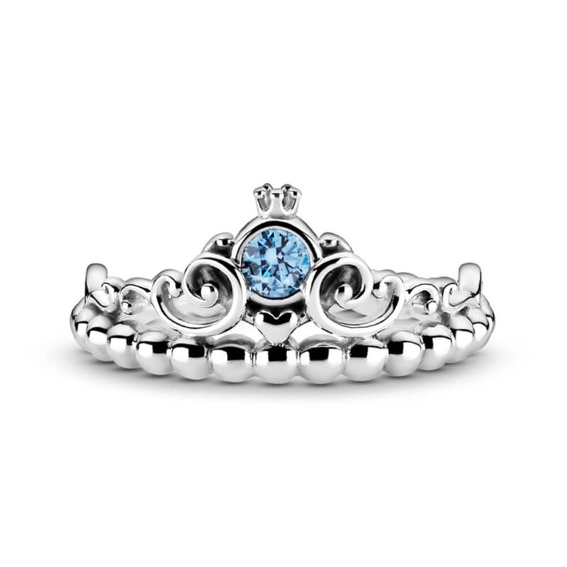 Pandora Disney Cinderella Blue Crystal Tiara Ring image number 2