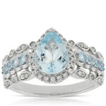 Aquamarine & Diamond Ring 14K
