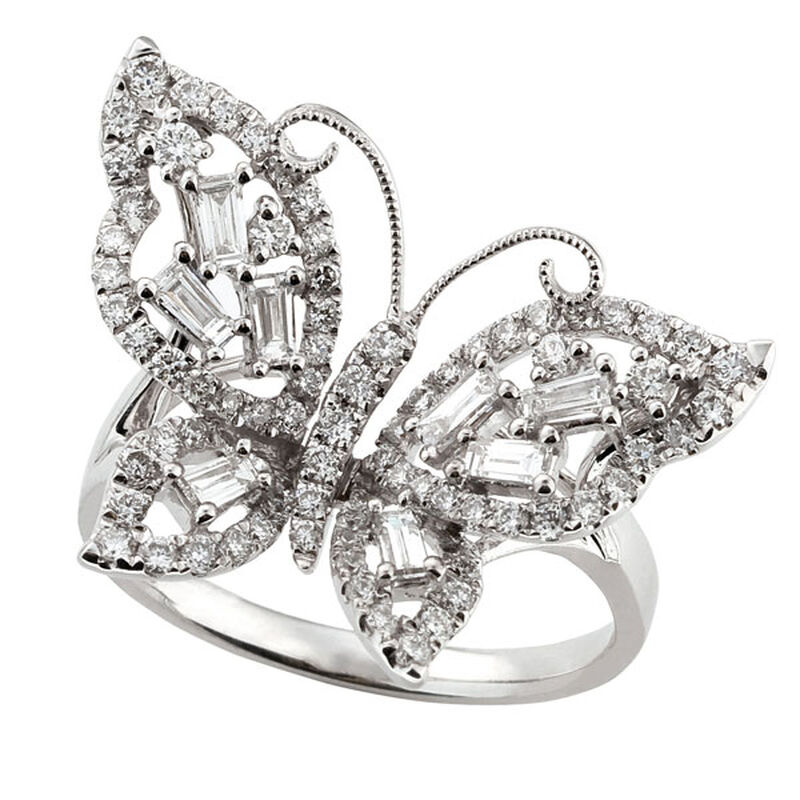 Diamond Butterfly Ring 14K