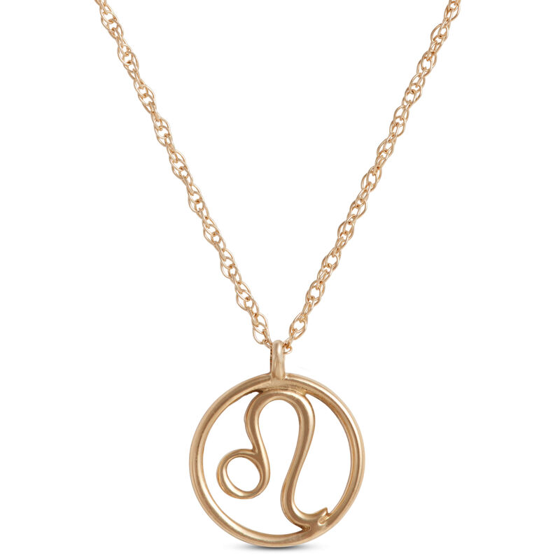 Leo Zodiac Sign Pendant Necklace, 14K Yellow Gold image number 0