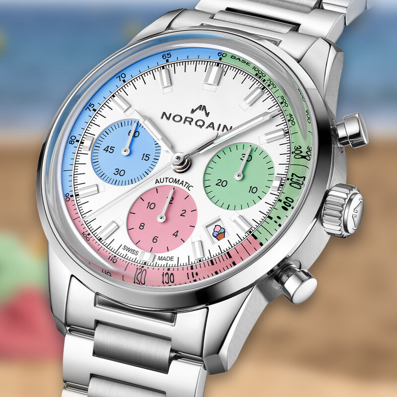 NORQAIN Freedom 60 Chrono “ENJOY LIFE” Special Edition White Dial Watch, 40mm image number 1