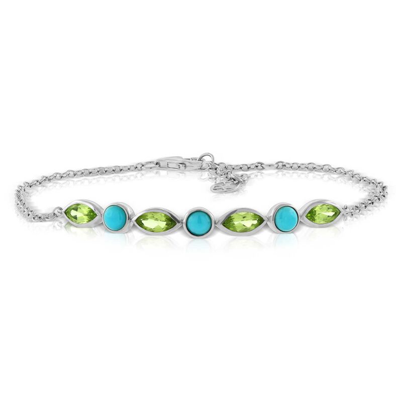Lisa Bridge Turquoise & Peridot Bracelet image number 0
