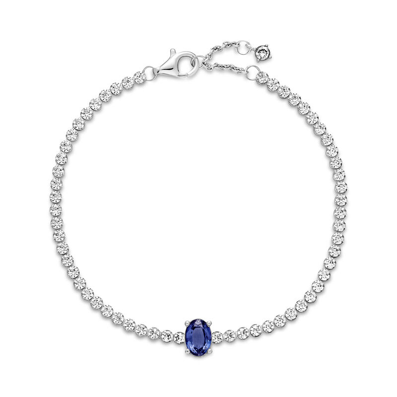 Pandora Sparkling Blue Crystal Pavé CZ Tennis Bracelet image number 2
