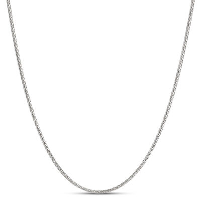 22-Inch Spiga Link Necklace, 14K White Gold