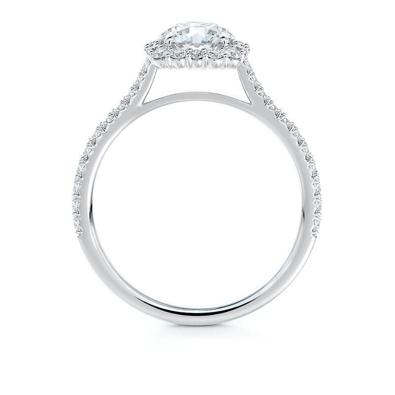 De Beers Forevermark Round Diamond Cushion Halo Engagement Ring 18K image number 2