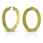 Toscano Front to Back Diamond Cut Oval Hoops 14K