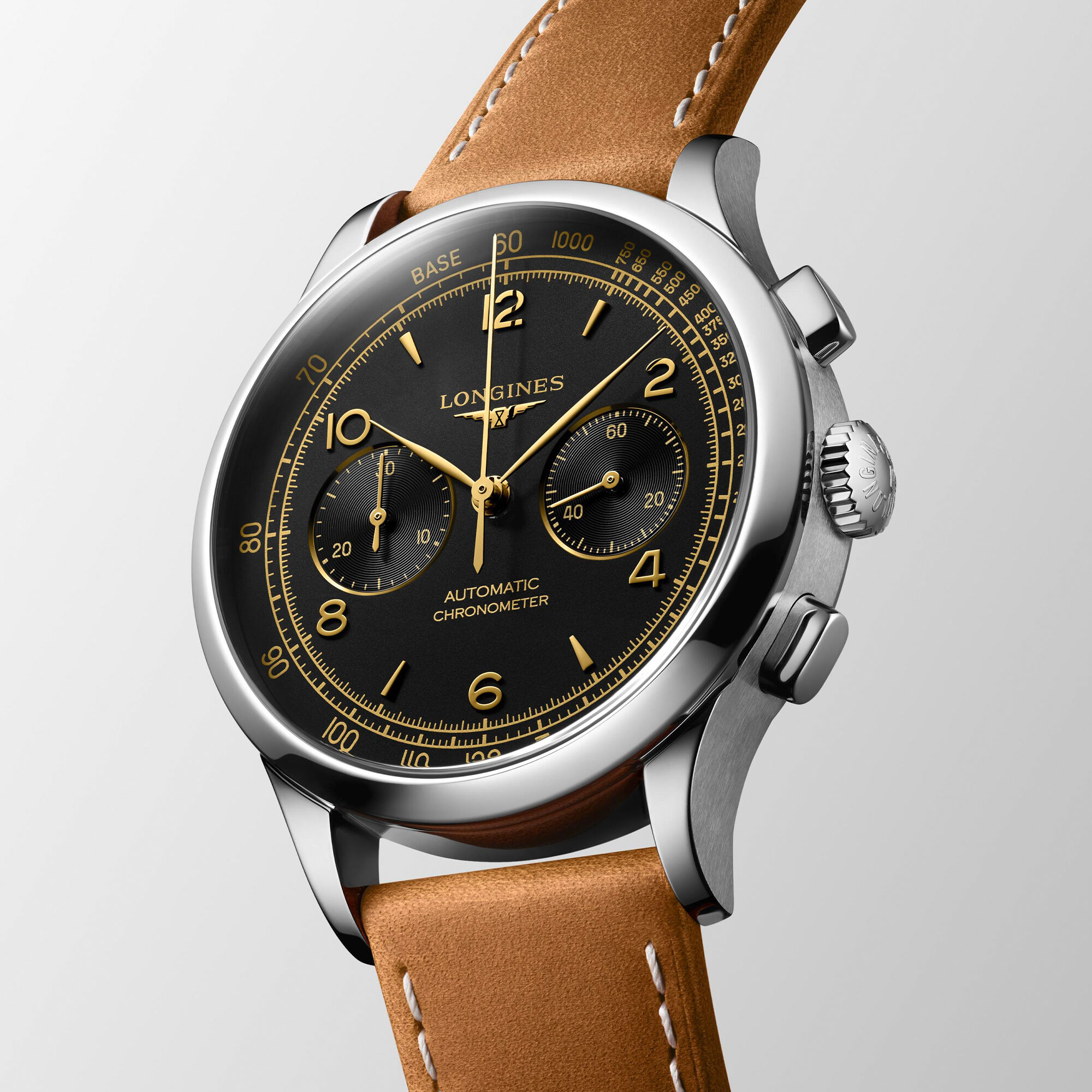 Longines Record Watch Black Dial, 40mm L29214562 Black