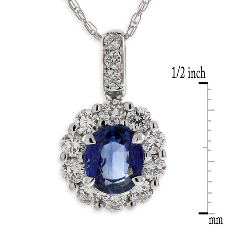 Sapphire & Diamond Pendant 14K image number 2