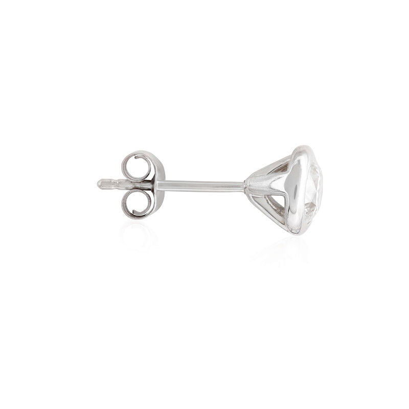Bezel Set Diamond Solitaire Stud Earrings 14K, 1 ctw. image number 1