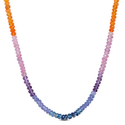 Rainbow Gemstone Necklace, 18"