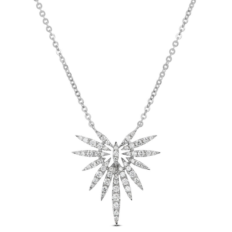 Starburst Diamond Pendant, 14k White Gold image number 0