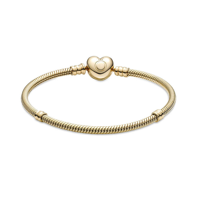 Pandora Moments Heart Clasp Snake Chain Bracelet 14K image number 1