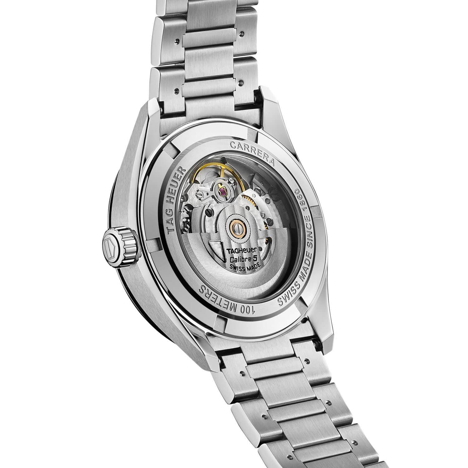 TAG Heuer Carrera Calibre 5 Auto Black Steel Watch, 39mm WBN2113