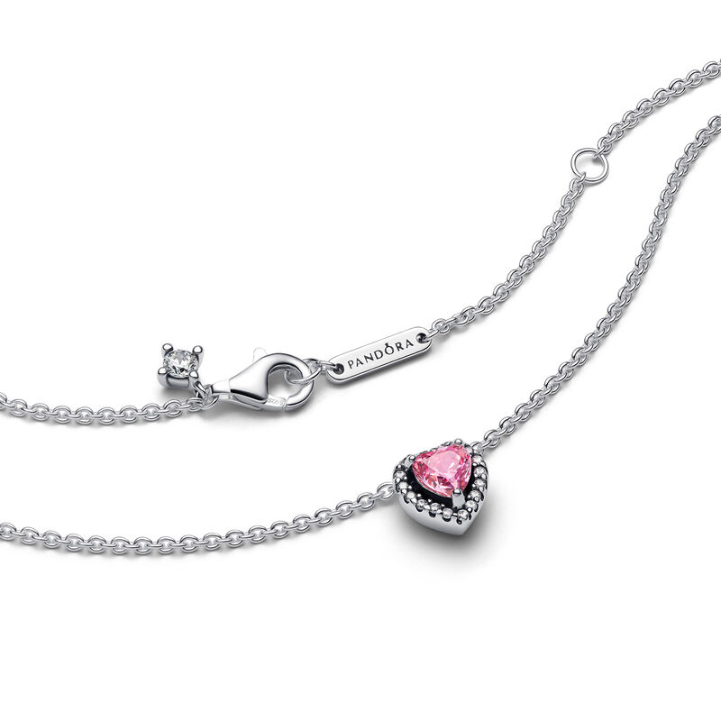 Pandora Pink Elevated Heart Necklace image number 2