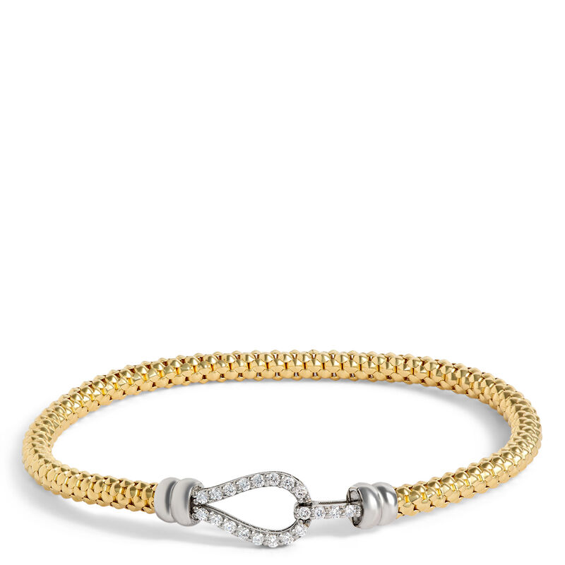 Toscano with Diamonds Stretchy Bracelet, 18K Yellow Gold image number 0