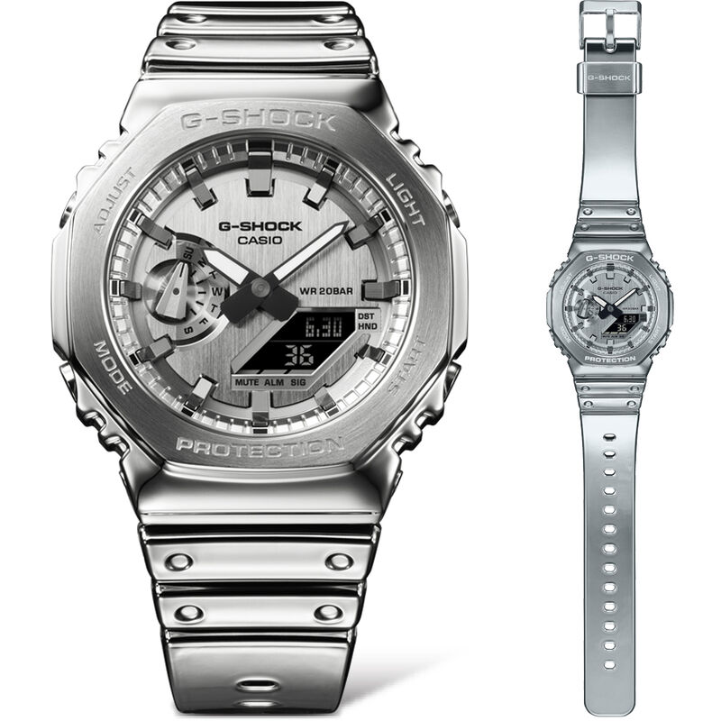 G-Shock G-Steel Fine Metallic Vapor Silver 2100 Series Gray Dial Watch, 44.4mm image number 1
