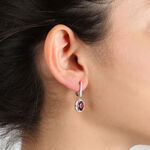 Rhodolite Garnet & Diamond Earrings 14K