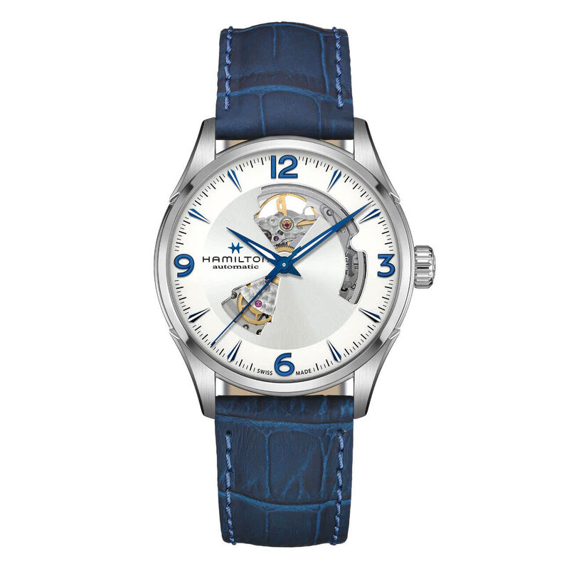 Hamilton Jazzmaster Open Heart Blue Leather Automatic Watch, 42mm image number 0