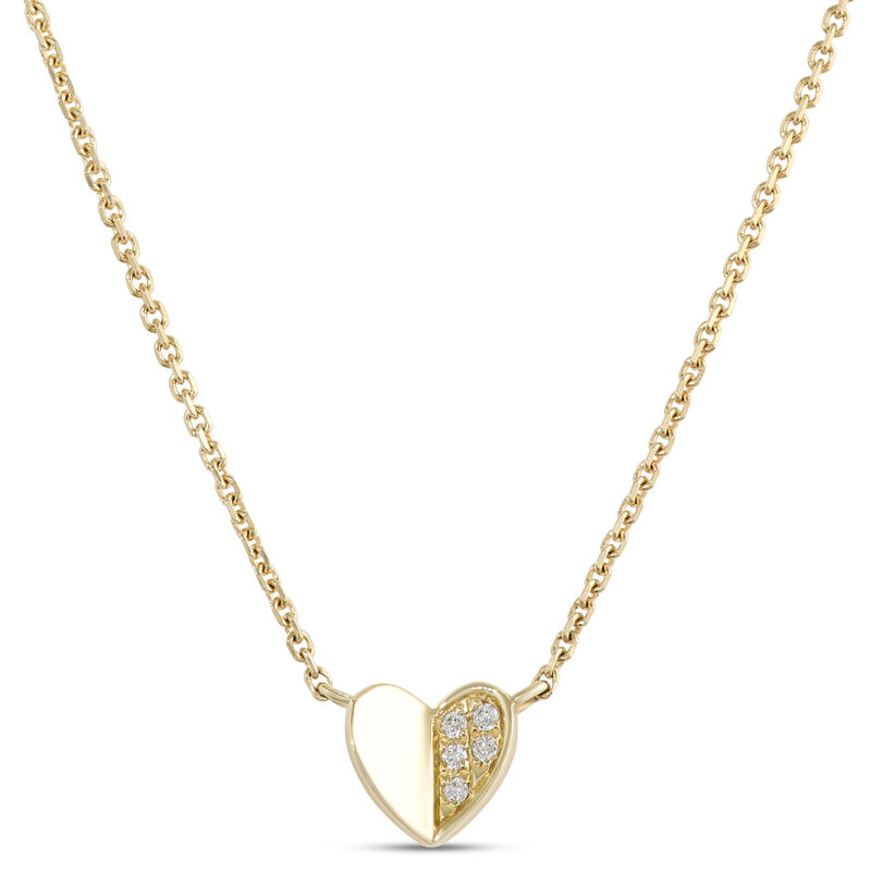 15-inch Baby Heart Necklace, 14K Yellow Gold image number 0