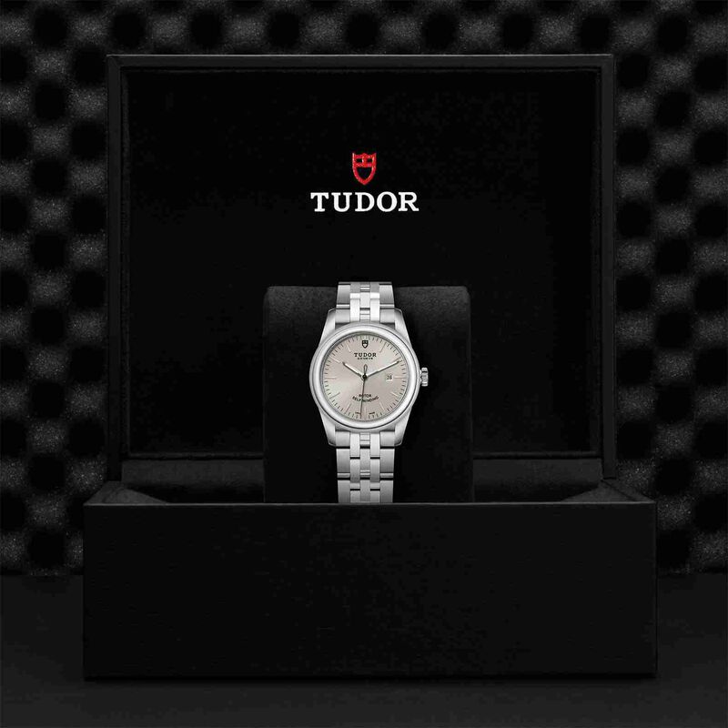 TUDOR Glamour Date Watch Silver Dial Steel Bracelet, 31mm image number 1
