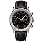 Breitling Navitimer Chronograph GMT 46 Black Leather Watch, 46mm