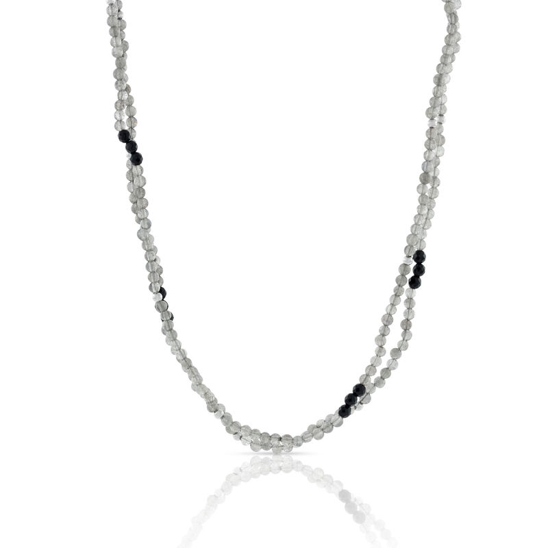 Lisa Bridge Labradorite & Black Onyx Beaded Necklace, 46" image number 0