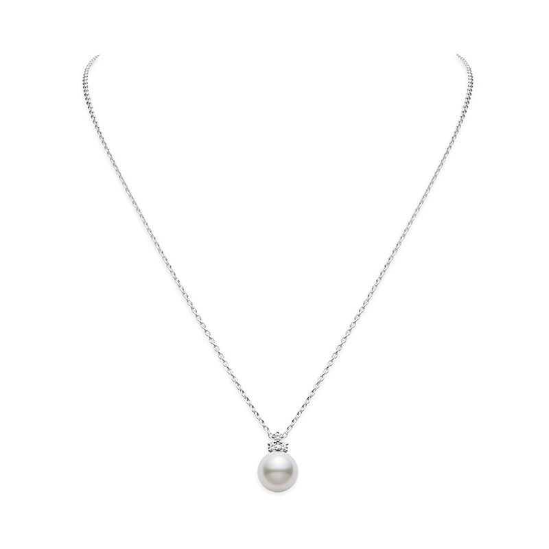 Mikimoto Classic White South Sea Cultured Pearl Pendant, 18K White Gold with Diamond image number 0