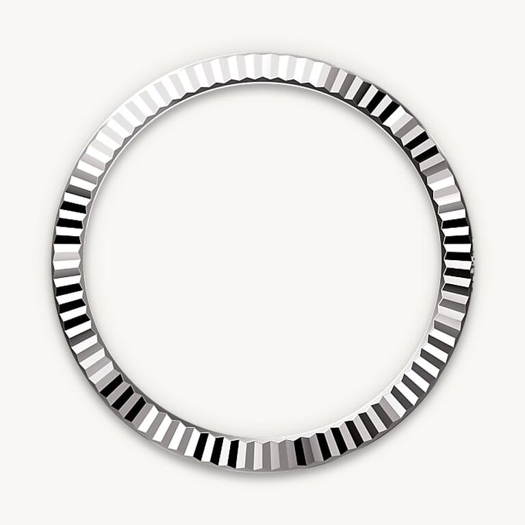 rolex datejust in white rolesor - combination of oystersteel and white gold, m126334-0014 - fluted bezel - ben bridge