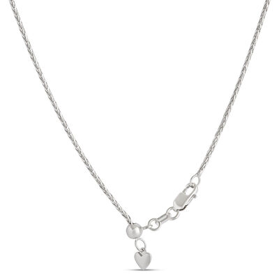 22-Inch Spiga Link Necklace, 14K White Gold