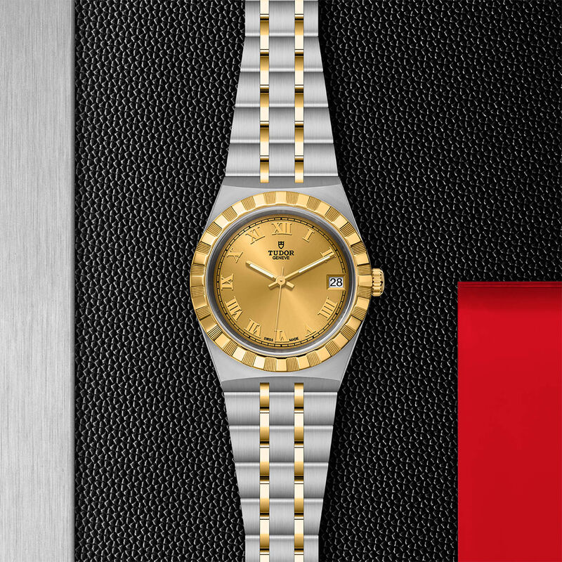 TUDOR Royal Watch Gold Dial Yellow Gold and Steel Bracelet, 34mm image number 4