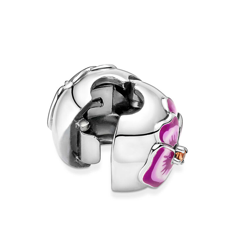 Pandora Pink Pansy Flower Enamel & Crystal Clip Charm image number 4