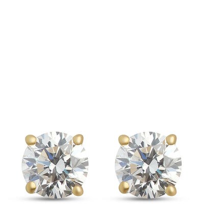 Classic Round Diamond Studs, &frac14; Carat, in 14K Yellow Gold