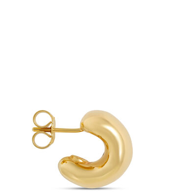 Toscano Small Half Hoops with Posts, 14K Yellow Gold