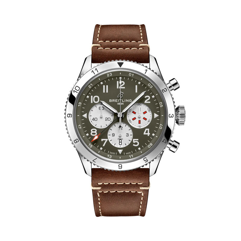 Breitling Classic Super AVI B04 Chronograph GMT Curtiss Warhawk Green Dial Watch, 46mm image number 0