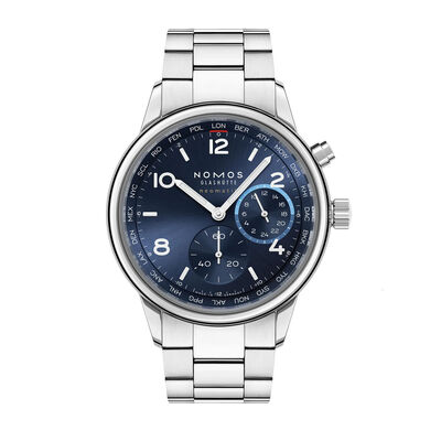 NOMOS Club Sport Neomatik Worldtimer Blue Dial Watch, 40mm