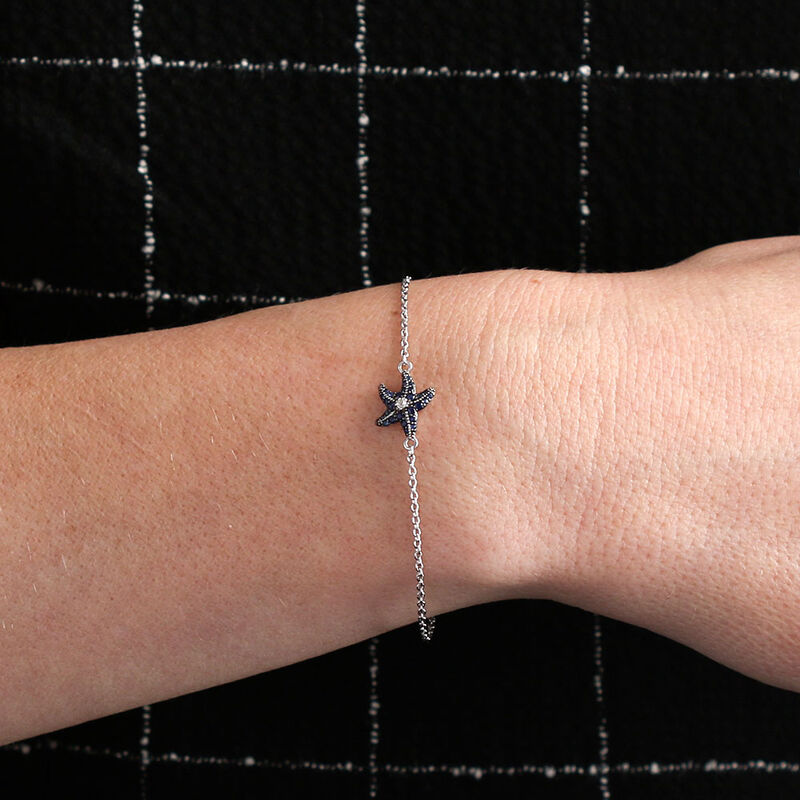 Lisa Bridge Sapphire & White Topaz Starfish Bracelet image number 2