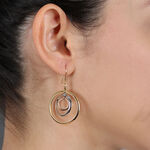 Toscano Tri-Color Spinning Circles Earrings 14K