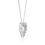 Open Twisted Diamond Heart Necklace 14K, 1 ctw.